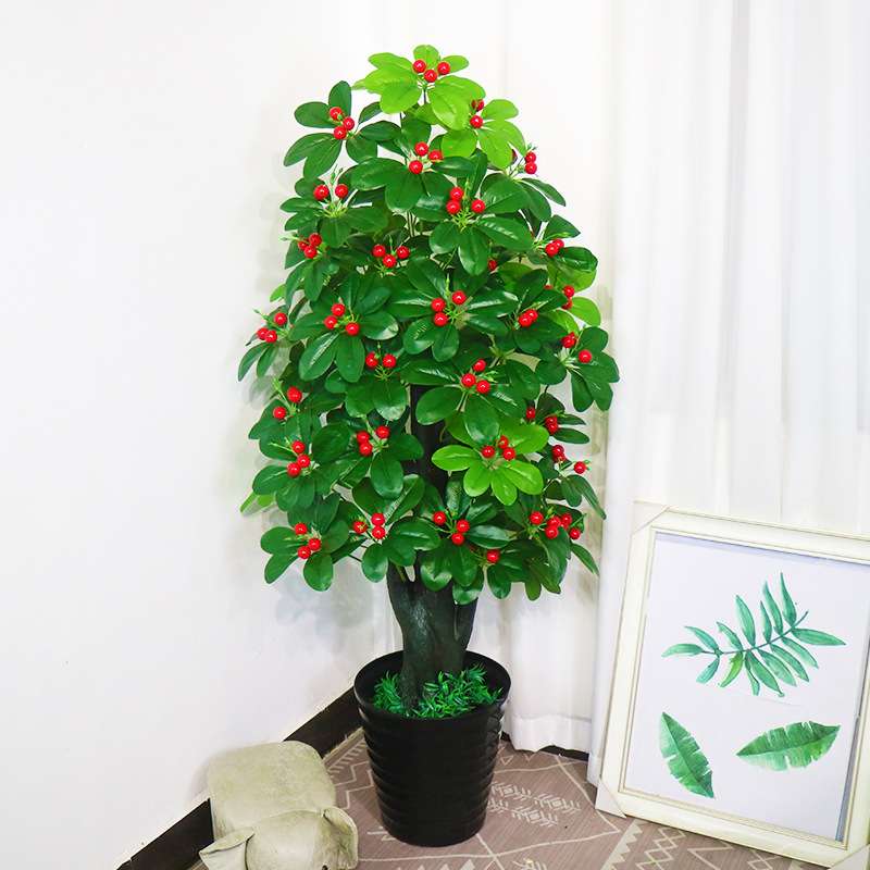 假树植物樱桃树橘子树室内落地盆栽客厅装饰摆设塑料植物盆景