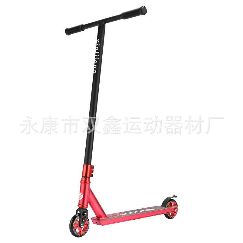 跨境青少年极限滑板车高弹两轮铝芯轮特技踏板车花式炫酷滑板车