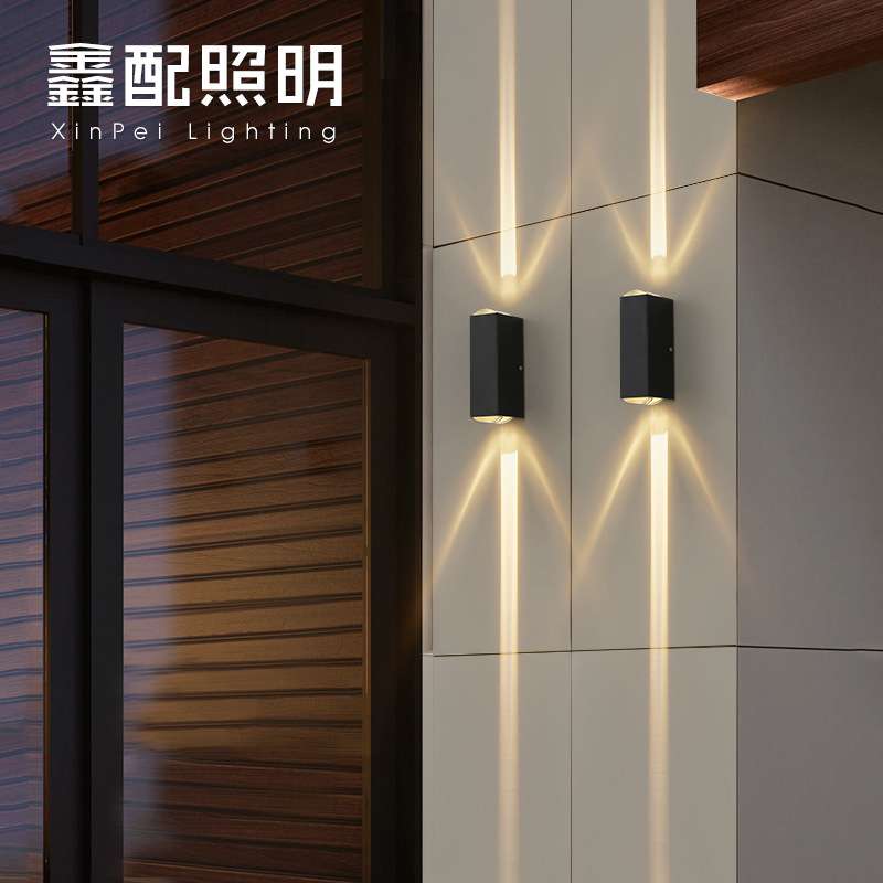led壁灯户外双头一束光射灯室外外墙灯防水大门口家用楼梯墙壁灯