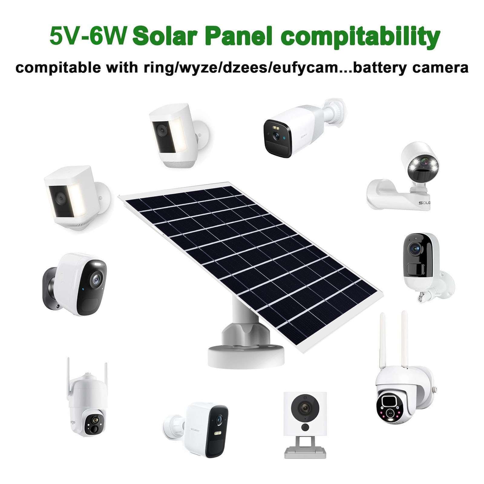 9W10W5V单晶硅户外专用监控大容量太阳能板内置可充电电池