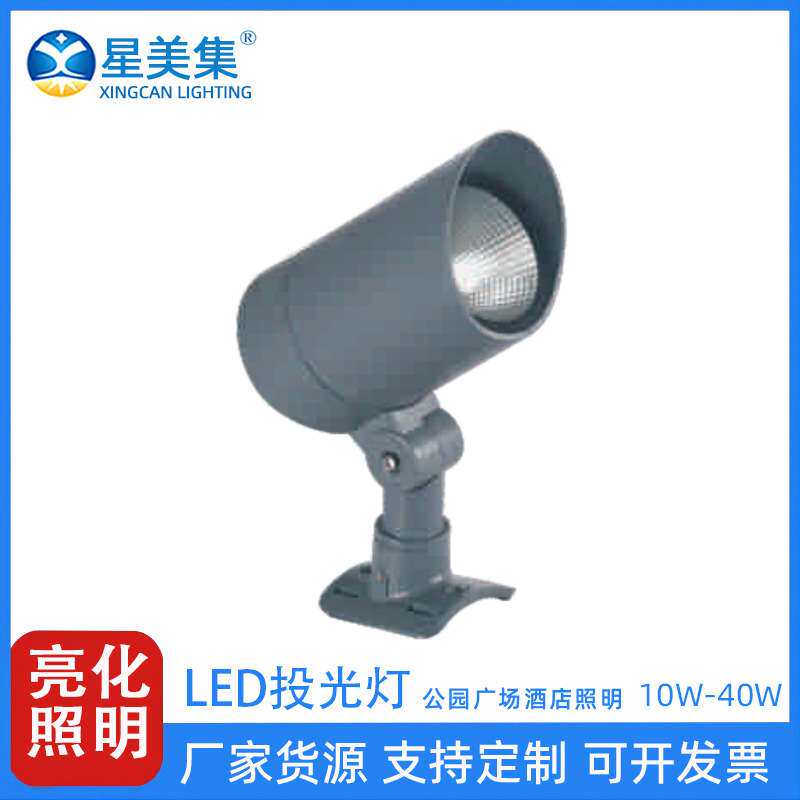 户外LED投光灯圆形 10W20W 30W40W 草坪园林花园亮化投射灯