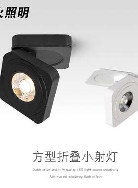 明装射灯方形客厅卧室led天花灯嵌入式可调角度cob聚光灯防眩目