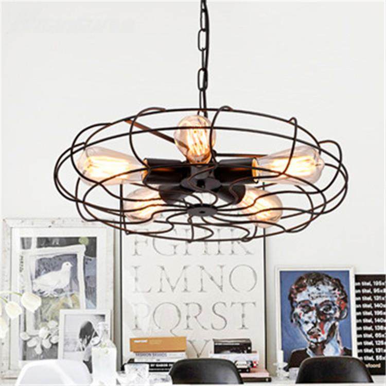 美式复古工业风吊灯 个性创意铁艺仿风扇装饰吊灯,家装灯饰光源,智能吊灯,淘宝优惠券,粉丝福利购,淘宝优惠卷
