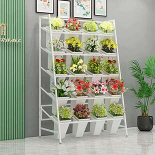 花店花架鲜花展示架铁艺梯形多层摆放架室内花卉架醒花桶置物架子