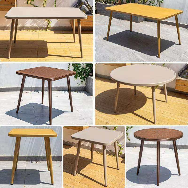 户外铝合金桌子铁艺茶几简约茶几全铝板圆桌复古木纹方桌圆桌长桌,商业/办公家具,餐桌椅系列,淘宝优惠券,粉丝福利购,淘宝优惠卷