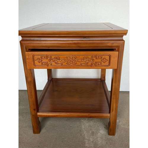 实木抽屉款沙发边几角几客厅正方形小茶几新中式电话桌办公室置物