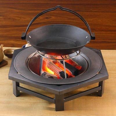 HHMM522铸铁老式烤火炉烧柴火木炭盆冬季取暖炉室外烧烤炉农村家