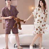 全棉按摩 足纯棉浴衣浴加大码 汗蒸服亲子情侣服男士 疗桑拿柔软女款