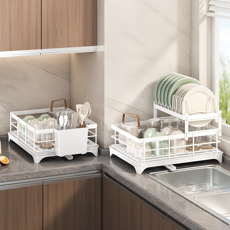 自排水厨房沥水碗架置物架碗筷餐具收纳架家用台面简X约碗碟沥水