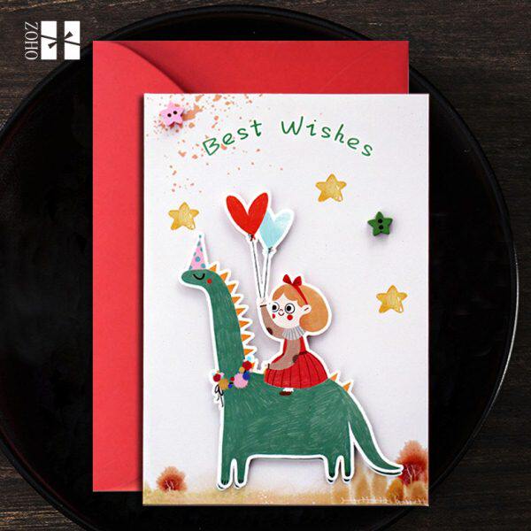 祝宝宝教师信感手写贺卡周岁高级生日福片儿童幼儿园情人节节手工