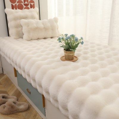 新款兔毛绒飘窗垫奶油风窗台坐垫加厚防滑卧室地毯阳台榻榻米毯子,居家布艺,飘窗垫,淘宝优惠券,粉丝福利购,淘宝优惠卷