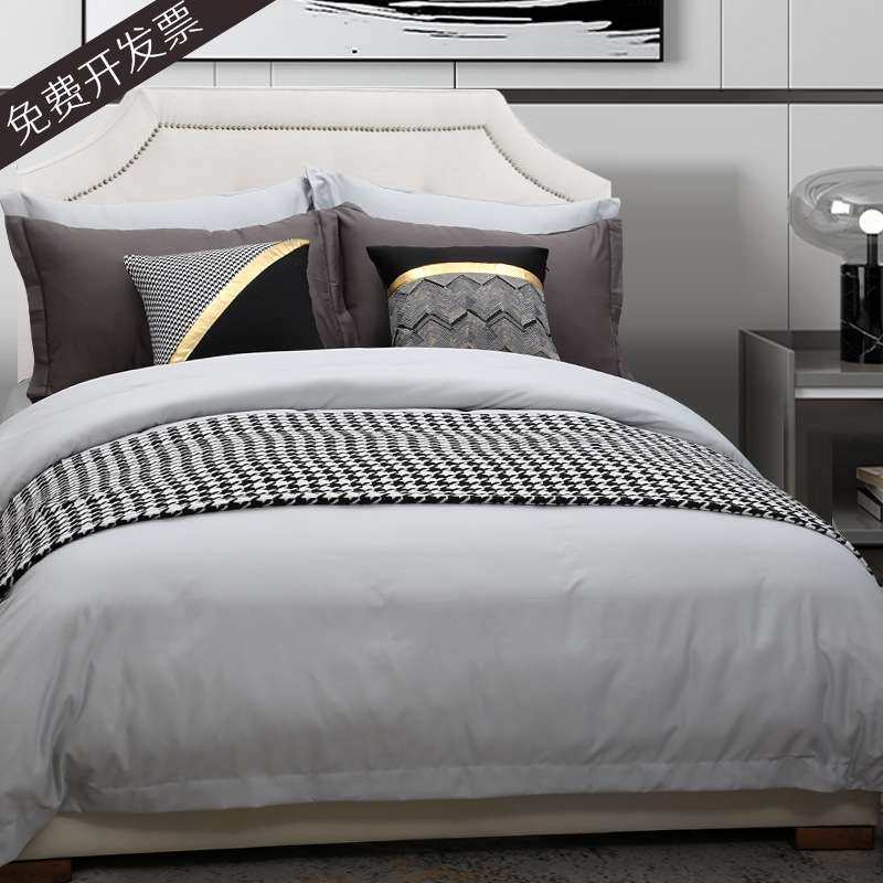 现代简约灰咖色床上用品高端酒店展厅样板间别墅酒店床品套件,3C数码配件,USB灯,淘宝优惠券,粉丝福利购,淘宝优惠卷