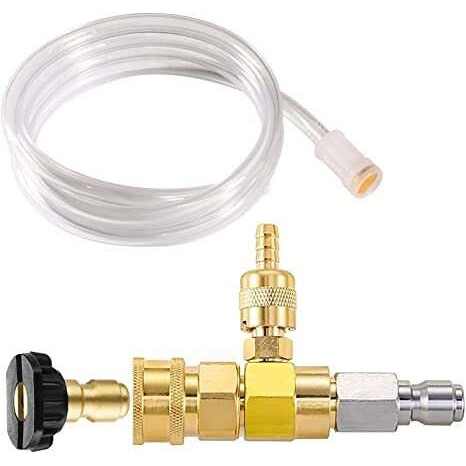 简易泡沫喷嘴高压清洗机化学注入器吸液器3/8快接可调节皂液软管