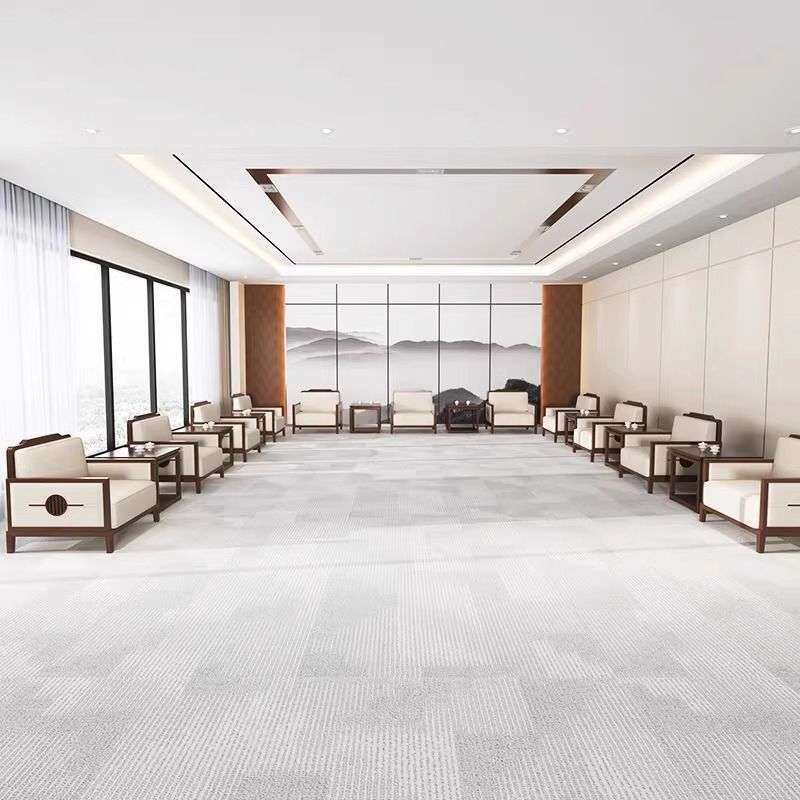 会议室接待贵宾沙发商务洽谈新中式办公室单人位实木会客沙发茶几