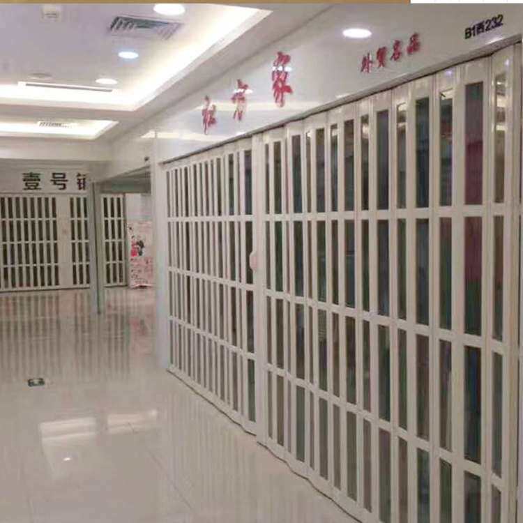 济南pvc折叠推拉门铝合金折叠门店铺临时门防火泄爆抗爆门厂家