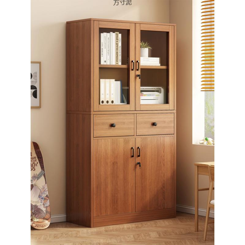 书柜置物柜防尘储物柜简约家用收纳柜子办公室带锁文件柜落地书架