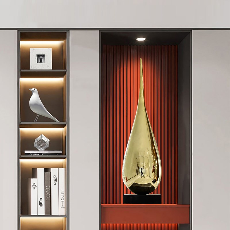 竖高玄关a柜大摆件水滴雕塑抽象艺术客厅电视柜酒店办公室软装饰