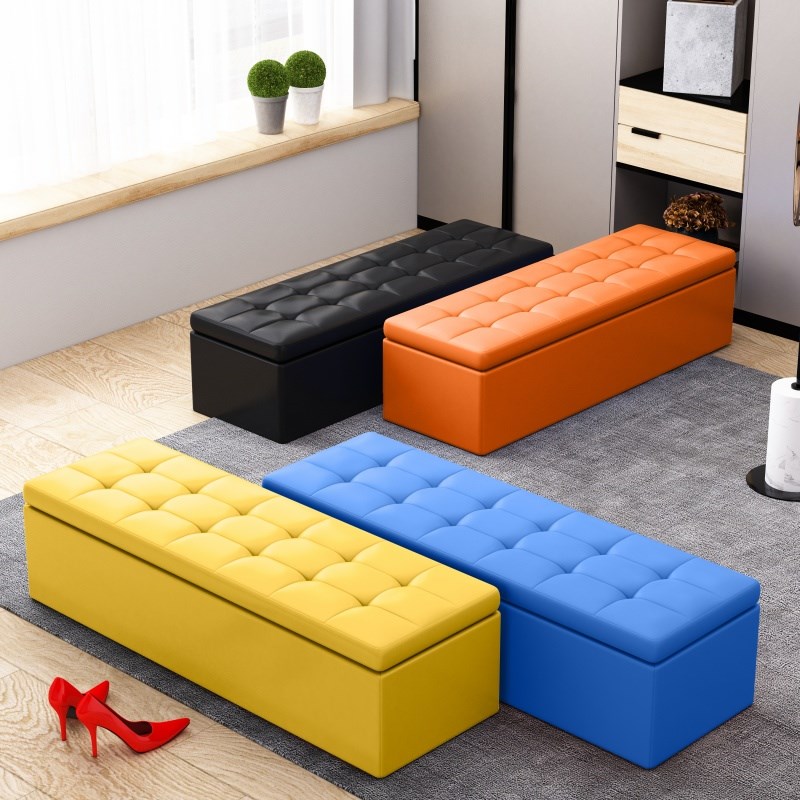 收纳凳储物凳可坐沙发凳子长方形收纳箱多功M能置物凳试衣间长条