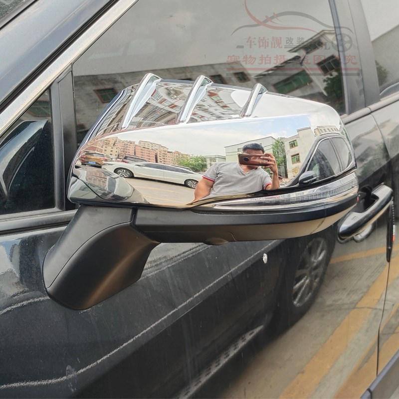 适用20-22款RlAV4汉兰达锋兰达塞纳后视镜盖皇冠陆放改装倒车镜框