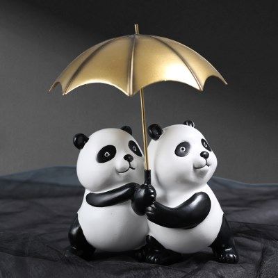 新中式轻奢高档情侣熊猫摆件高档国风装饰品电视柜书柜摆设艺术品,家居饰品,落地摆件,淘宝优惠券,粉丝福利购,淘宝优惠卷