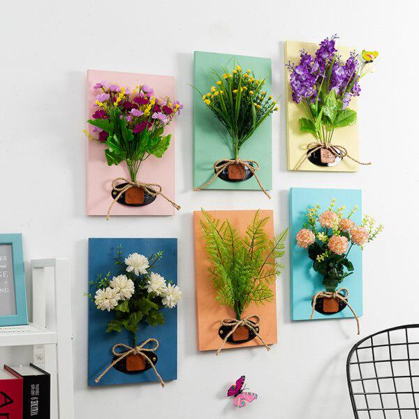 仿真花挂饰布置挂件创意绿植卧室背景墙房间客厅壁挂墙上装饰品面