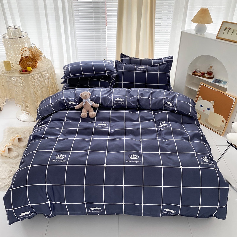 水洗棉四件套被套被单学生宿舍床z单人3被子三件套男春季床上用品