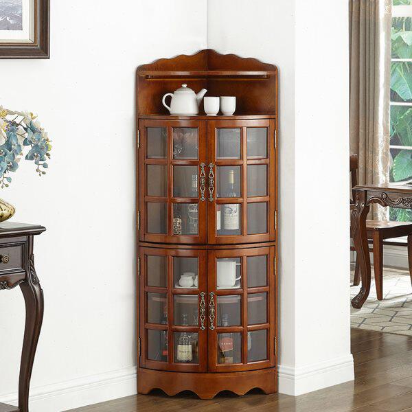 客厅简约墙墙角柜酒柜靠拐角柜实木角柜转角柜欧式转角置物架边柜