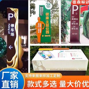 户外景区指引牌立式导向牌精神堡垒指示牌道路广告牌停车场导视牌