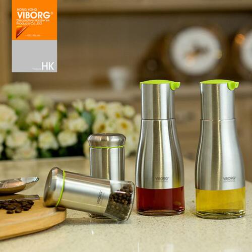 壶胡椒花椒调料盒醋调味瓶玻璃罐组合套装家用酱油厨房304不锈钢