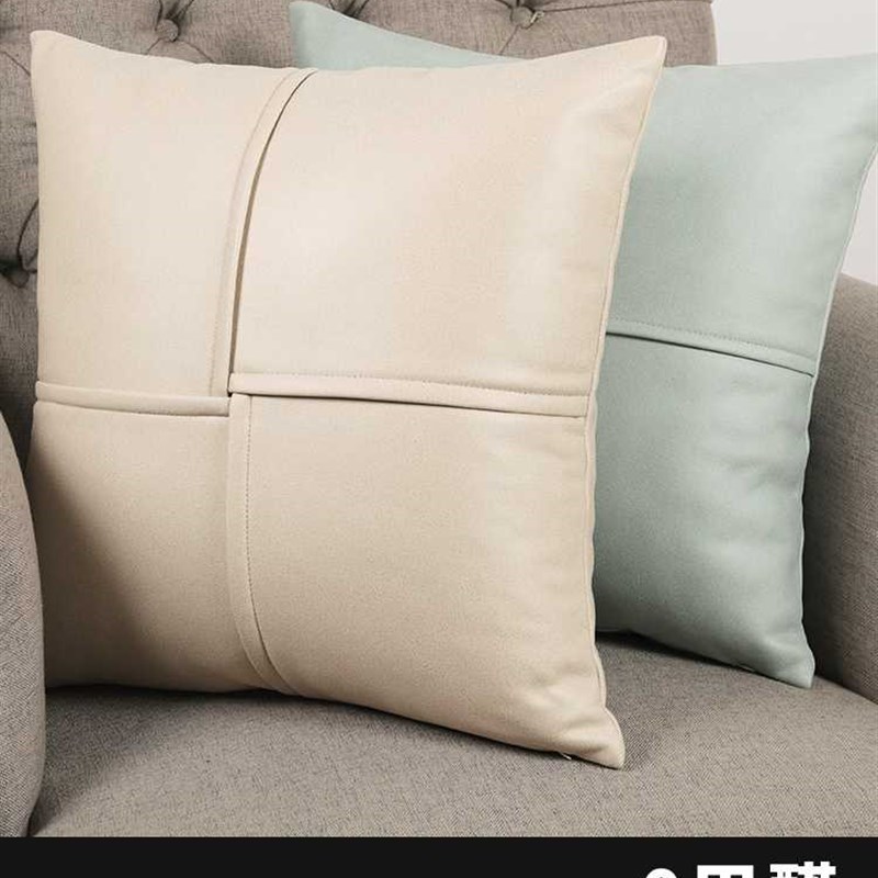 速发马仕橙色科技布仿皮沙发靠垫轻奢抱枕套N可拆洗防水汽车腰枕