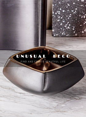 新中式现代方口几何陶瓷碗型花器客厅餐K厅餐厅样板房间装饰品摆