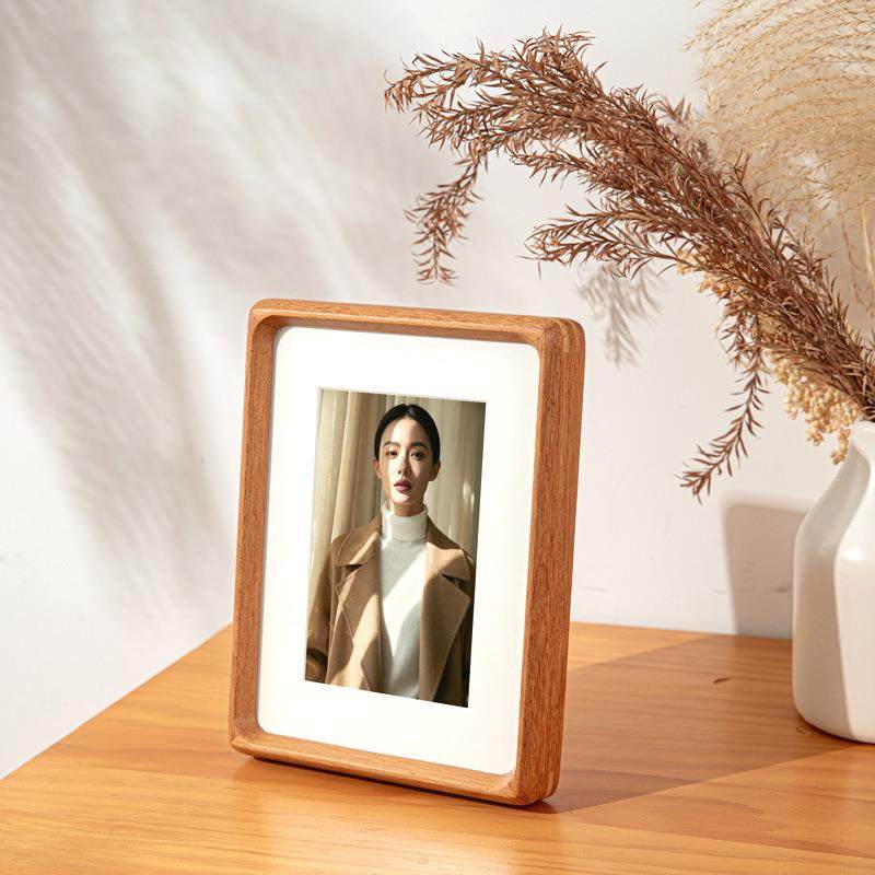 中式榫卯实木相框6寸7寸8寸10木框摆台高端书法作品圆角画框空框