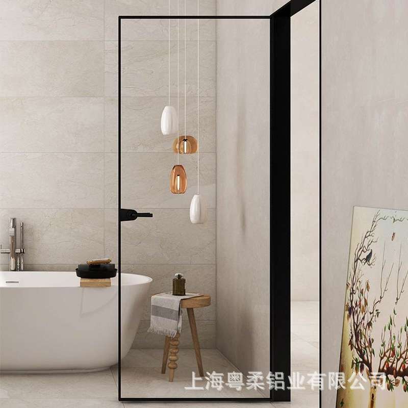 钛铝镁合金窄边平开门卫生间门整套门YR-150欧上铝合金门窗折叠门