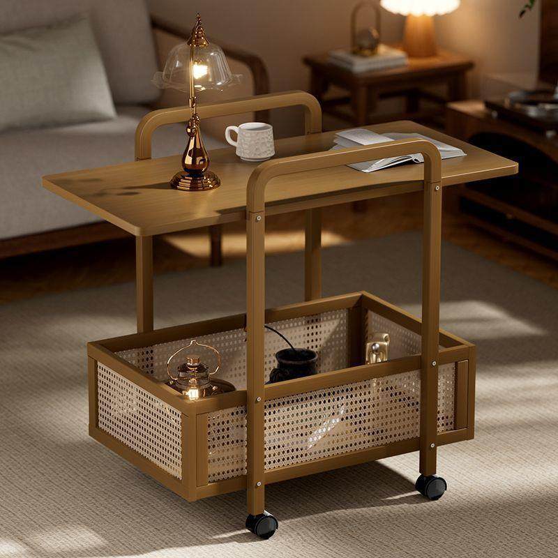 新款茶水柜小推车网红非实木沙发边几中古可移动茶几客厅边柜餐车