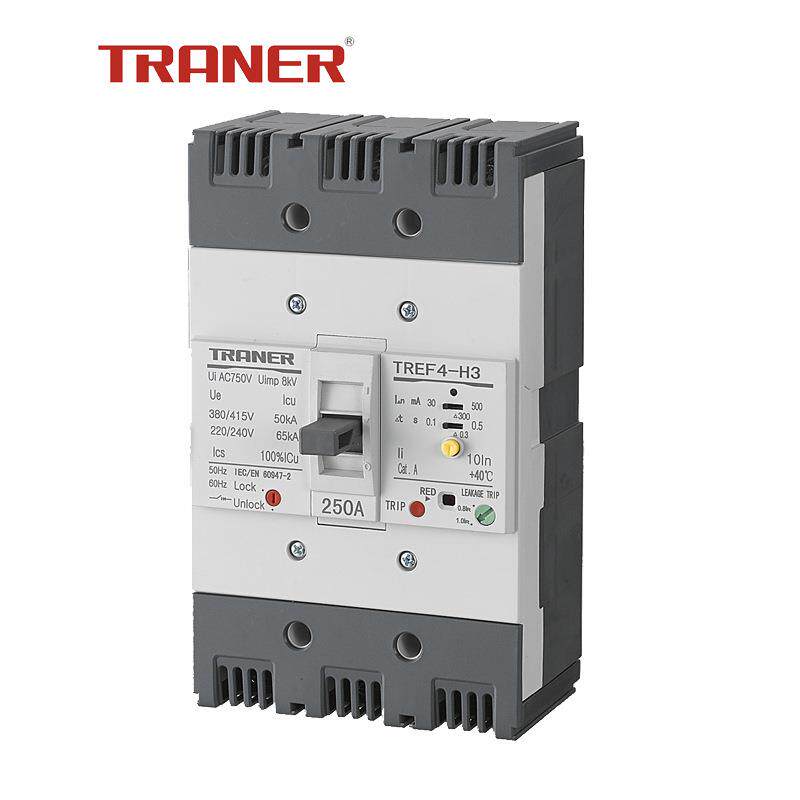3P漏电断路器 TREF4-H3 3P/380V 大安培延时可调型250A 3P电子式