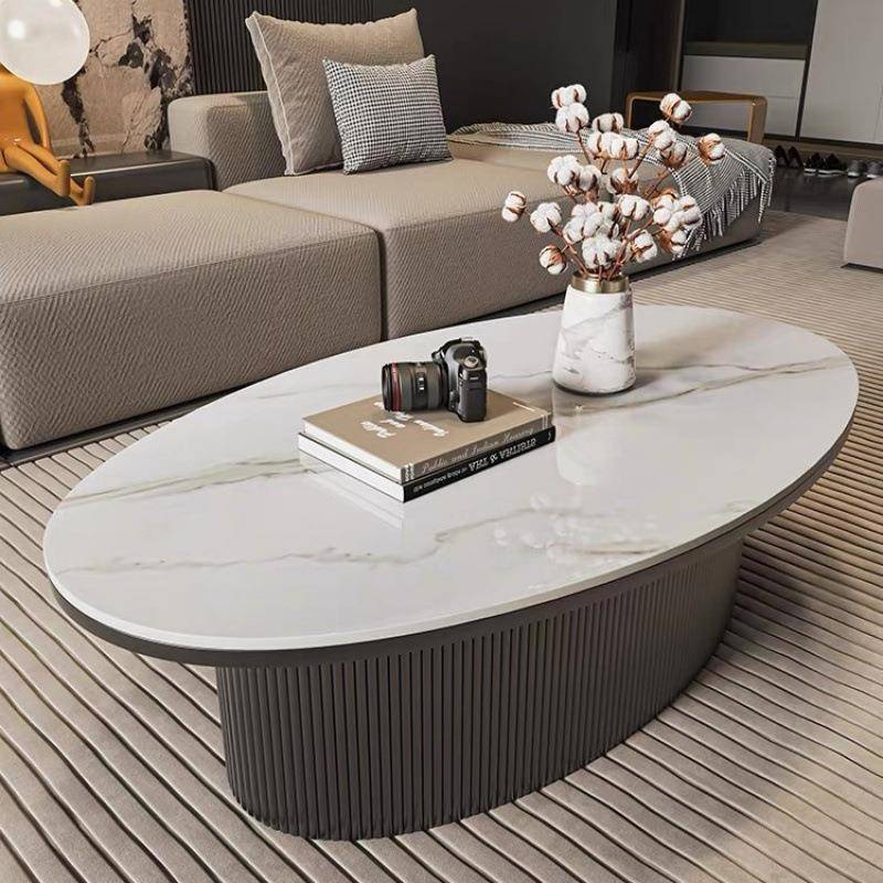 意式创意客厅家用岩板轻奢茶几椭圆形高级小户型简约现代设计师