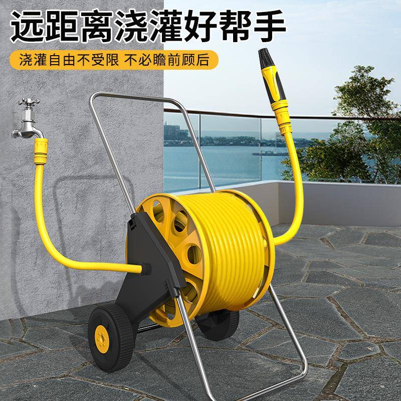新款手推式带轮省力花园园林浇花洗车家用水管车水管收纳车缠绕水