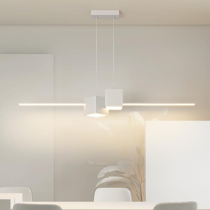 极简设计师餐厅灯2022年新款现代简约饭厅餐桌吧台吊灯led长条灯