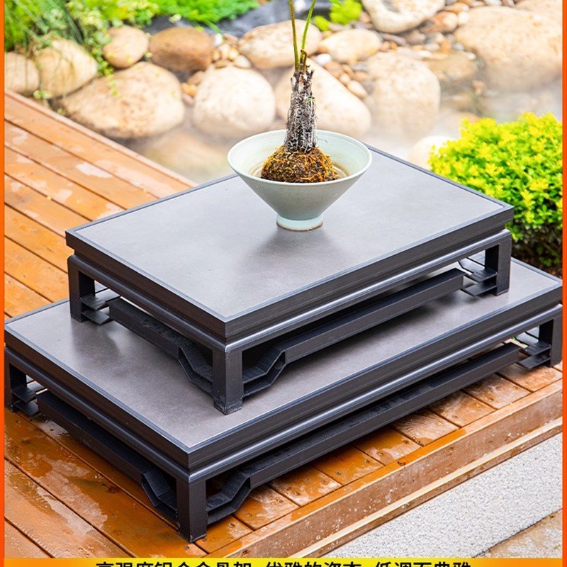 铝材铝头楼梯式靠l墙梯形花架展示架置物架阶梯式室内简约阳台客