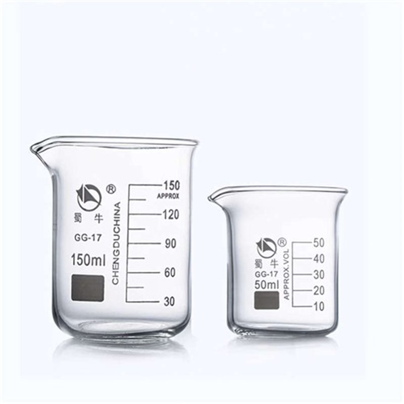 蜀牛低型玻璃刻度烧杯25 50 100 250 3E00 400 500 1000ml一盒包