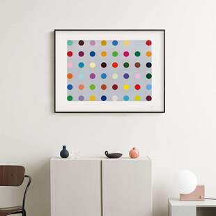 极简装饰画彩色圆点现代抽象波普艺术儿童房客厅卧室挂画沙发壁画