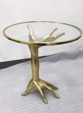 艺术轻奢酒店小茶几小圆桌设计师个性创意边几网红手掌手状角几