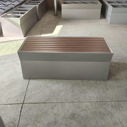 户外不锈钢花箱坐凳组合公园商业街广场商场成品塑木座椅花槽