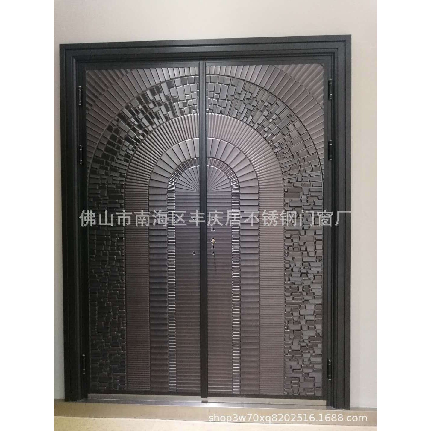 厂家直销防爆铸铝门双开别墅大门家用进户防盗门子母单开仿真铜门