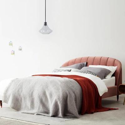 北欧小户型公寓出租房布艺床客房1.5米软体床现代简约布艺床