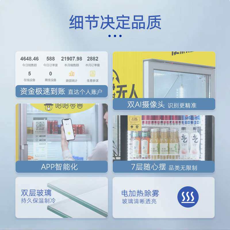哈哈零兽520L大容量智能售货柜饮料贩卖机24H开门无人自动售卖机