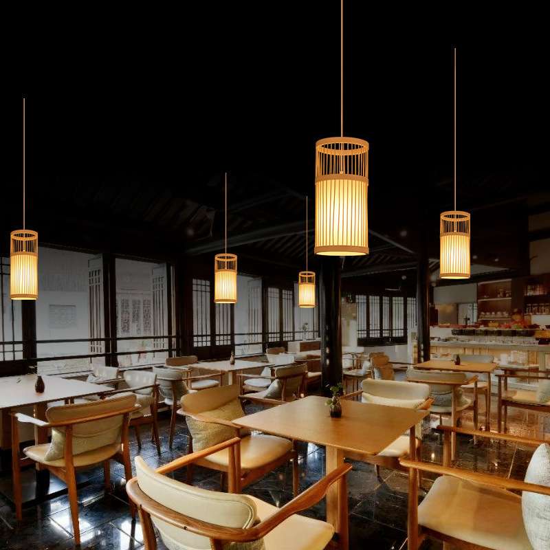 竹编吊灯中国风茶室民宿饭店客厅新中式灯笼火锅店餐厅竹艺灯具