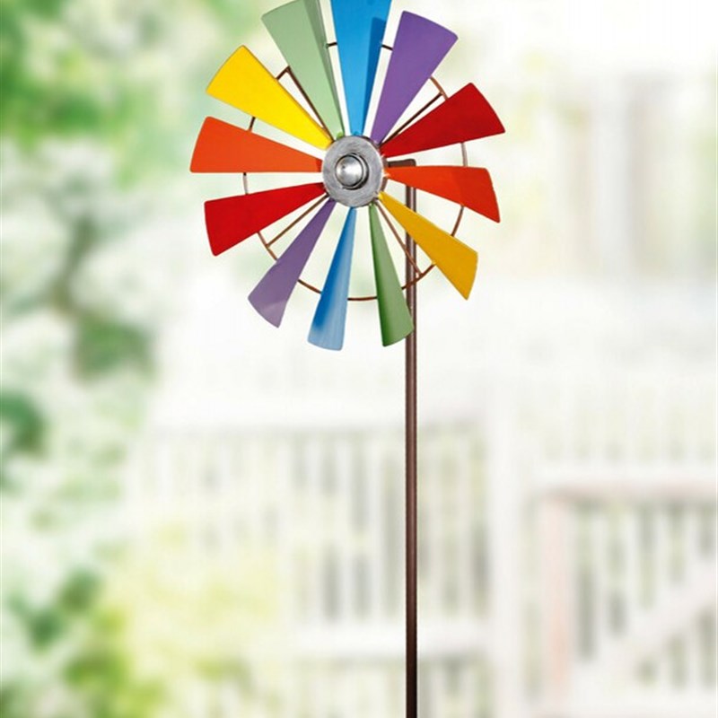 美式乡村铁艺风车植物爬藤架户外庭院花园创意S花架旋转摆件装饰