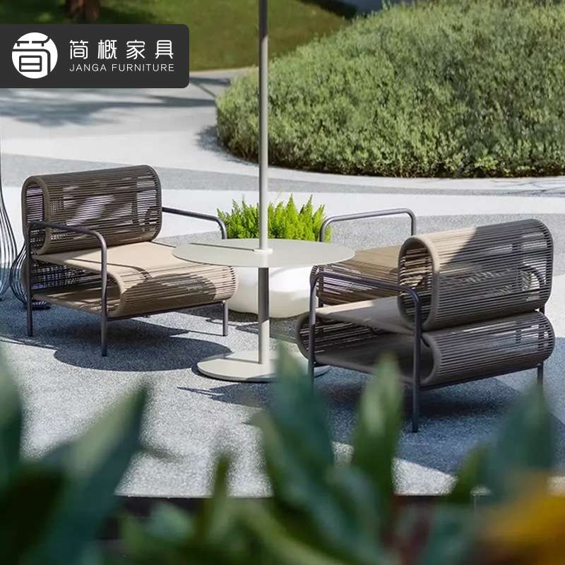 户外藤编花园庭院沙发休闲别墅露台茶几沙发椅三件套庭院花园家具