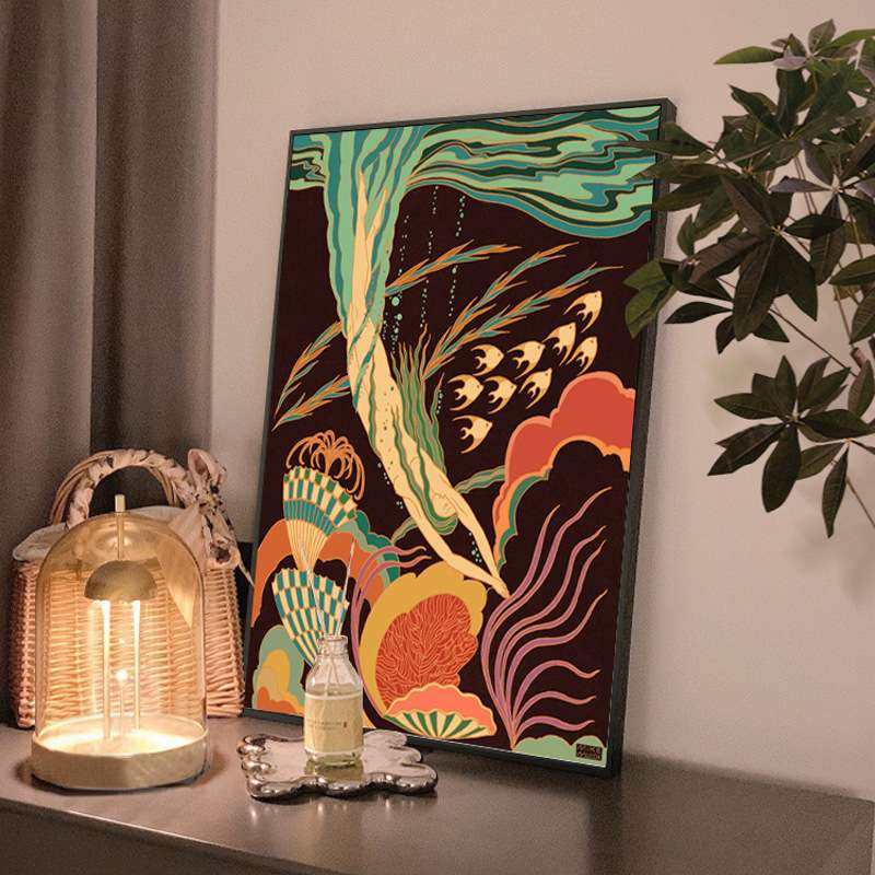 北欧中古风玄关摆画客厅沙发背景挂画小众文艺美人鱼复古装饰画,鲜花速递/花卉仿真/绿植园艺,割草机/草坪机,淘宝优惠券,粉丝福利购,淘宝优惠卷